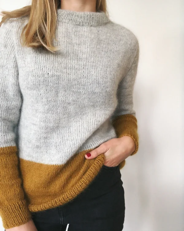 Kontrastsweater  - fysisk opskrift
