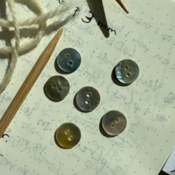 Knapper af perlemor Ø11,4 mm - 6 stk